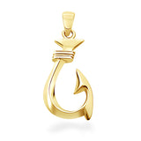 14K Hawaiian Makau Pendant -  Lrg