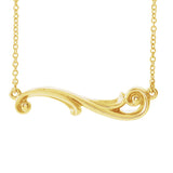 14K Hawaiian Horizontal Scroll Pendant - Pūheheo