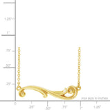14K Hawaiian Horizontal Scroll Pendant - Pūheheo