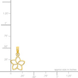 14K Plumeria Pendant - Cut Out Pointed Petals