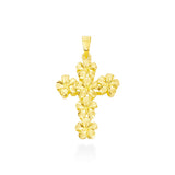 14K Plumeria Pendant - Cross