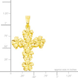 14K Plumeria Pendant - Cross