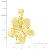 14K Plumeria Pendant - Wild 24mm