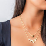 14K Plumeria Necklace Graduated 5 Flower