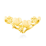14K Plumeria Pendant - Double Heart Slider