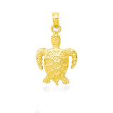 14K Hawaiian Sea Turtle Pendant  - 13mm