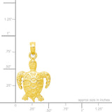14K Hawaiian Sea Turtle Pendant  - 13mm