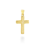 14K Hawaiian Cross Pendant - Maile  Med