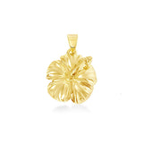 14K Hibiscus Pendant - Wild 18mm