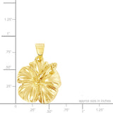 14K Hibiscus Pendant - Wild 18mm