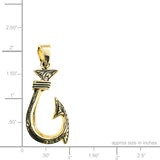 14K Hawaiian Makau Pendant - Engraved