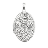 Sterling Silver Locket Oval Pendant