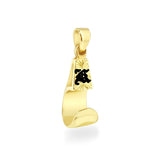 14K Hawaiian Initial Palaoa Pendant - Med