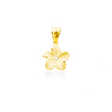 14K Plumeria Pendant - Icicle 10mm w/ Diamond