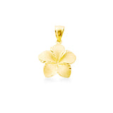 14K Plumeria Pendant - Icicle 13mm
