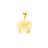 14K Plumeria Pendant - Icicle 13mm w/ Diamond