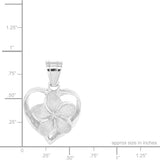 Sterling Silver Plumeria Pendant - Royal Heart