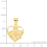 14K Plumeria Pendant - Royal Heart