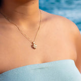 14K Plumeria Pendant - Royal Heart