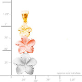 14K Plumeria Pendant - Anuenue 3 Flower (Med)