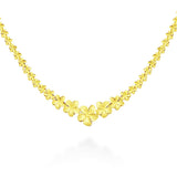 14K Plumeria Necklace Graduated Garland
