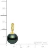 14K Tahitian Pearl Pendant Engraved Maile