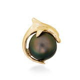 14K Tahitian Pearl Pendant Dolphin