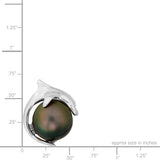 Sterling Silver Tahitian Pearl Pendant Dolphin