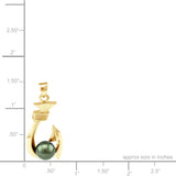 14K Tahitian Pearl Pendant Makau Hook