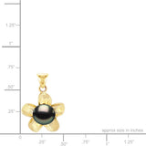 14K Tahitian Pearl Pendant Plumeria