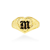 14K Hawaiian Initial Ring -  Heart 10mm