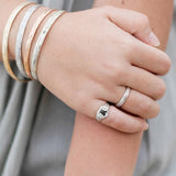 Sterling Silver Hawaiian Initial Ring -  10mm Heart