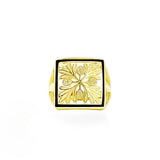 14K Hawaiian Quilt Ring - Ulu 15mm