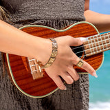 14K Hawaiian Quilt Ring - Ulu 15mm