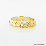 14K Hawaiian Diamond Ring - 4mm