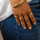 14K Hawaiian Initial Ring - Heart Dangle Raised