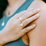 14K Hawaiian Heart Ring - Split Heart