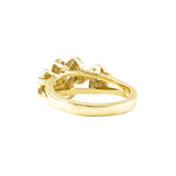 14K Plumeria Ring - 3 Flower Diamonds