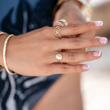 14K Plumeria Ring - Open Double Flower