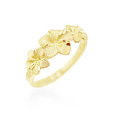 14K Plumeria Ring - Icicle 3 Flower 8mm