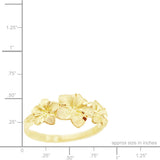 14K Plumeria Ring - Icicle 3 Flower 8mm