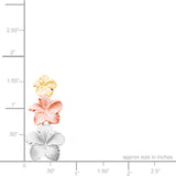 14K Plumeria Earrings - Anuenue 3 Flower (Lrg)