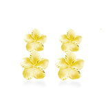 14K Plumeria Earrings - Icicle 2 Flower