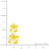 14K Plumeria Earrings - Icicle 2 Flower