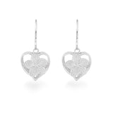 Sterling Silver Plumeria Earrings - Royal Heart