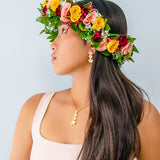 14K Plumeria Earrings - Icicle 3 Flower (Lrg)