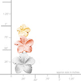 14K Plumeria Earrings - Anuenue 3 Flower (Med)