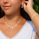 14K Plumeria Earrings - Anuenue 3 Flower (Med)