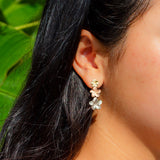 14K Plumeria Earrings - Anuenue 3 Flower (Med)