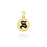 14K Hawaiian Initial Pendant - Round 12mm